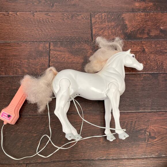 Blue Box Horse Barbie Doll 1980s Toy White Galloping Pony Not Working READ - Picture 1 of 8